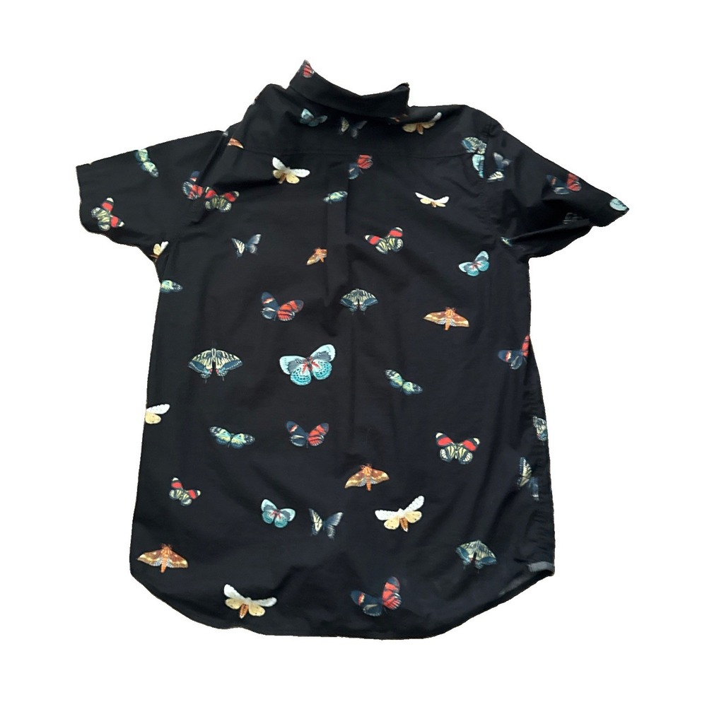 Vans Black Butterfly Button Up Short Sleeve Mens XL - Picture 2 of 4